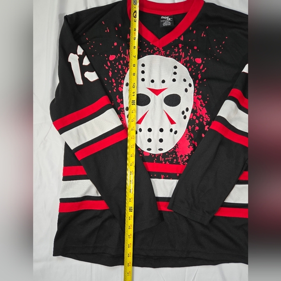 Friday The 13th Jason Voorhees Horror Black Hockey #13 Jersey Men’s Size XL - Picture 3 of 13